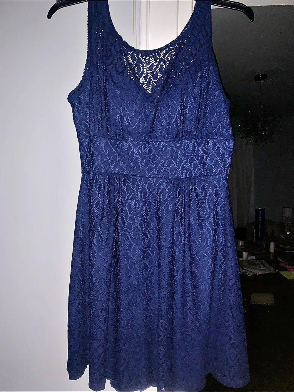 Lace Mini Dress in Blue Like New